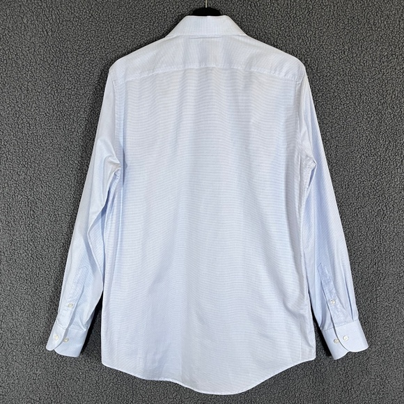 Suitsupply Egyptian Cotton Slim Button Up Dress Shirt - Men's Size 40 - Blue - Picture 4 of 10